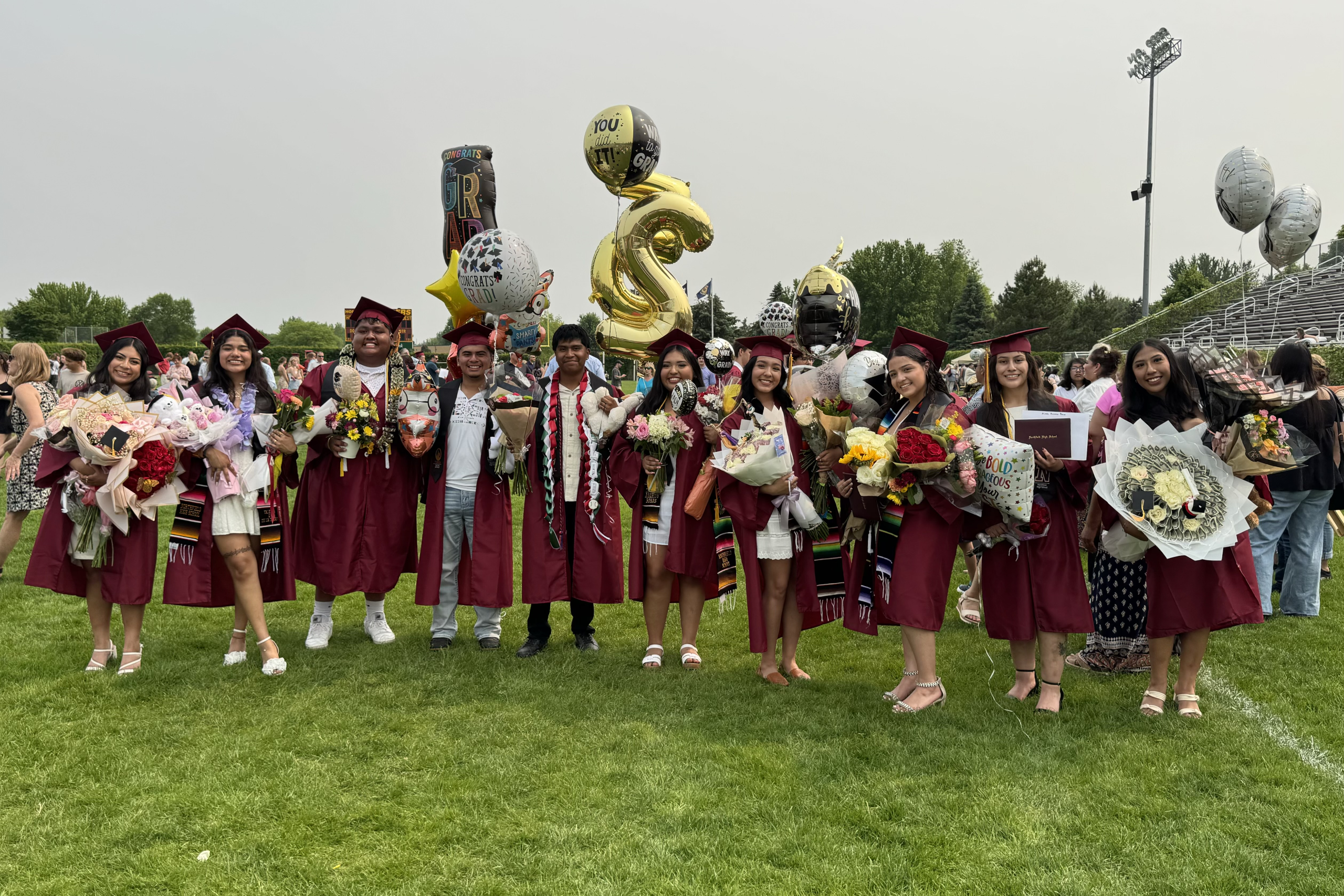 high school seniors celebrate graduation
