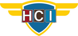 HCI logo with captains wings behind.